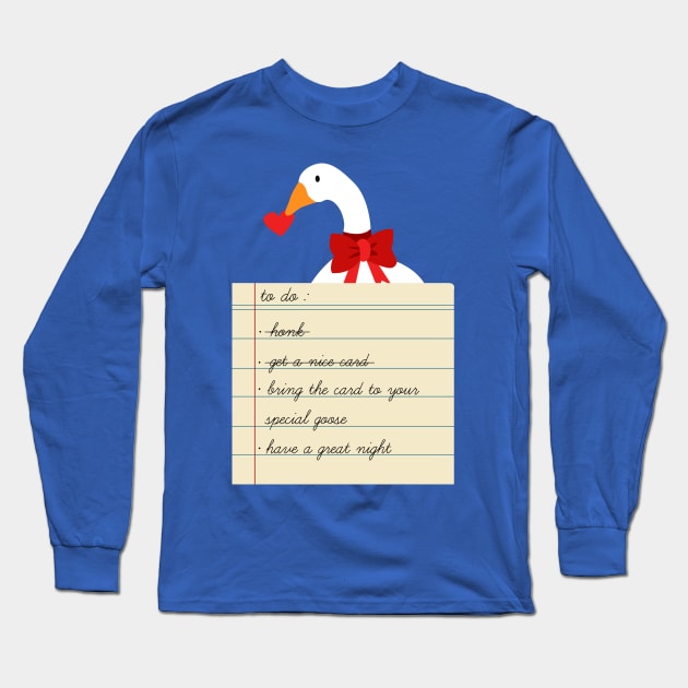 Untitled Valentine Goose Long Sleeve T-Shirt by DigitalCleo